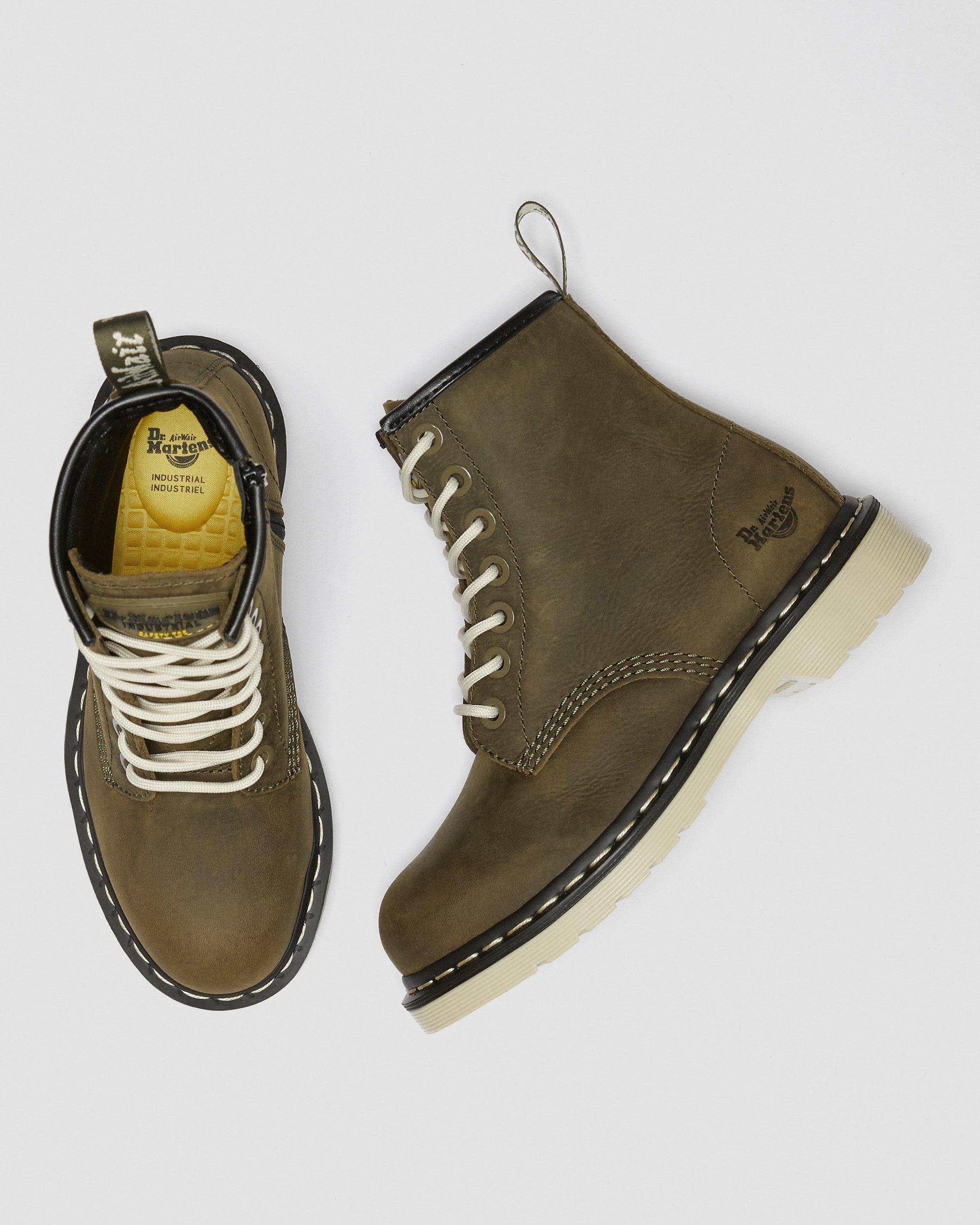 Dr. Martens Maple Women s Zipper Steel Toe Work Boots in DMS Olive Size 5 48.93